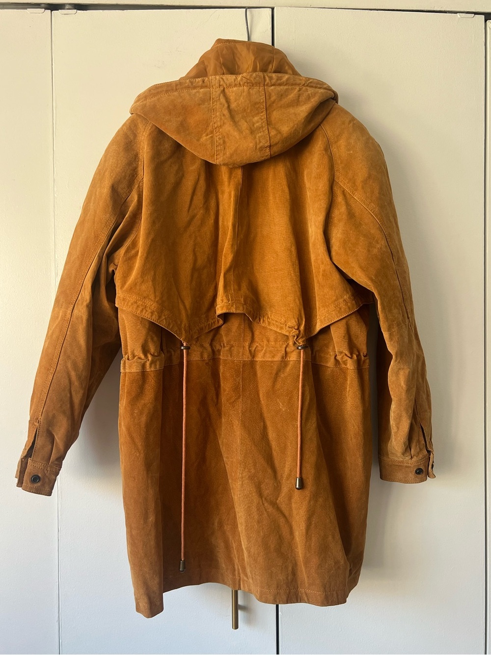 Vintage 90s Euro Mono of California Suede Cinched Utility Jacket - Size L - Picture 6 of 15